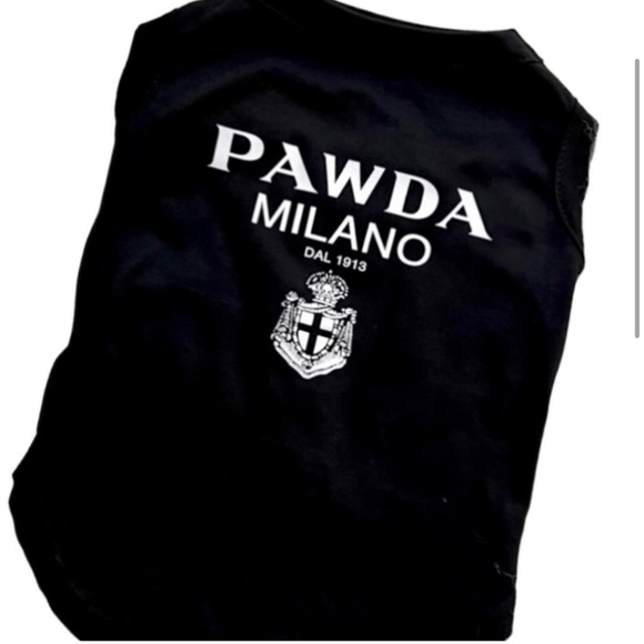 Pawda Milano Dog Tee in Black/ Cat Tee Shirt / Brand New - Picture 4 of 9